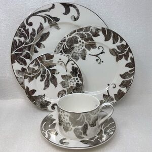 NEW LENOX 5 Piece Place Setting Silver Appliqué